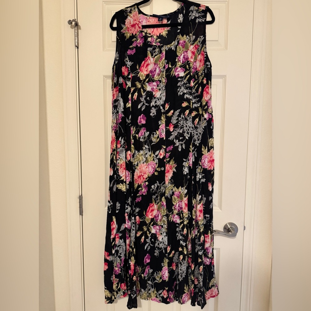 Women’s Denim 24/7 Floral Maxi Dress Size M 14/16
